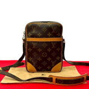 Louis Vuitton Danube Monogram Leather Shoulder Bag Sacoche Brown pouch